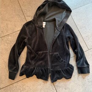 Circo brand Black Kids Zip Hoodie with Ruffle Hem